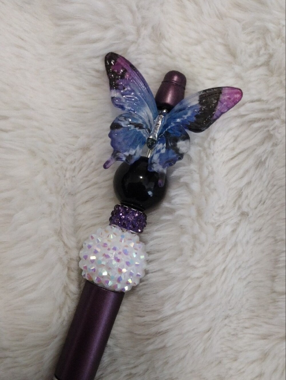 Purple Butterfly Handcrafted Pen - Picture 2 of 2
